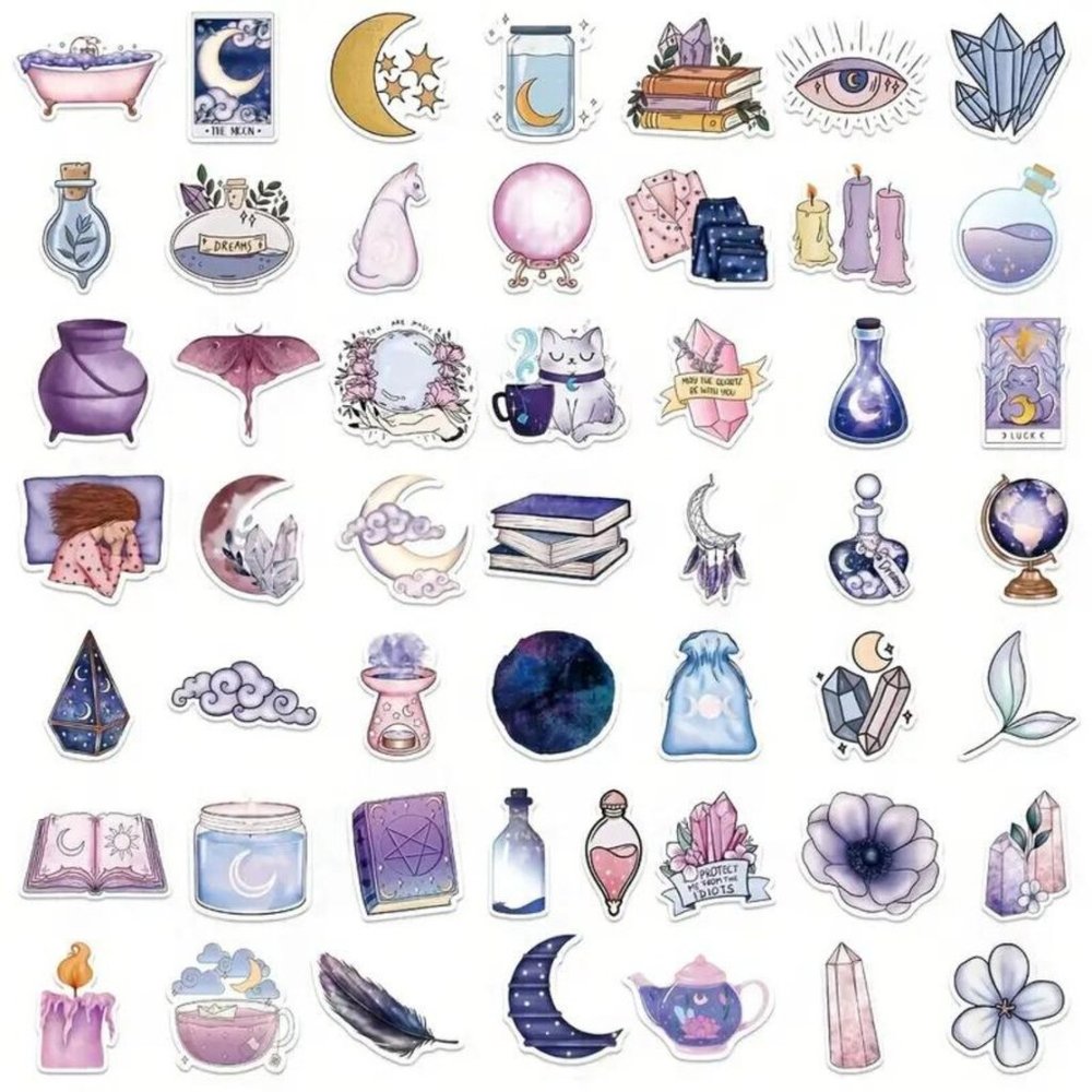 50 Pcs Witchy Stickers - Dreamy Magical Moon Stickers - Picture 2 of 4